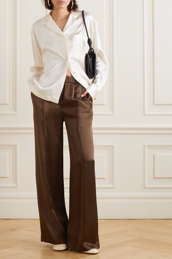 Silk-Satin Straight-Leg Pants from Loewe