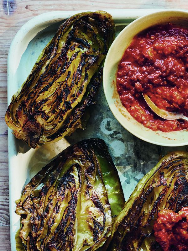 Grilled Hispi Cabbage & Romesco