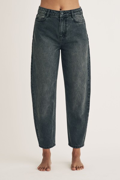 High Rise Barrel Leg Jeans