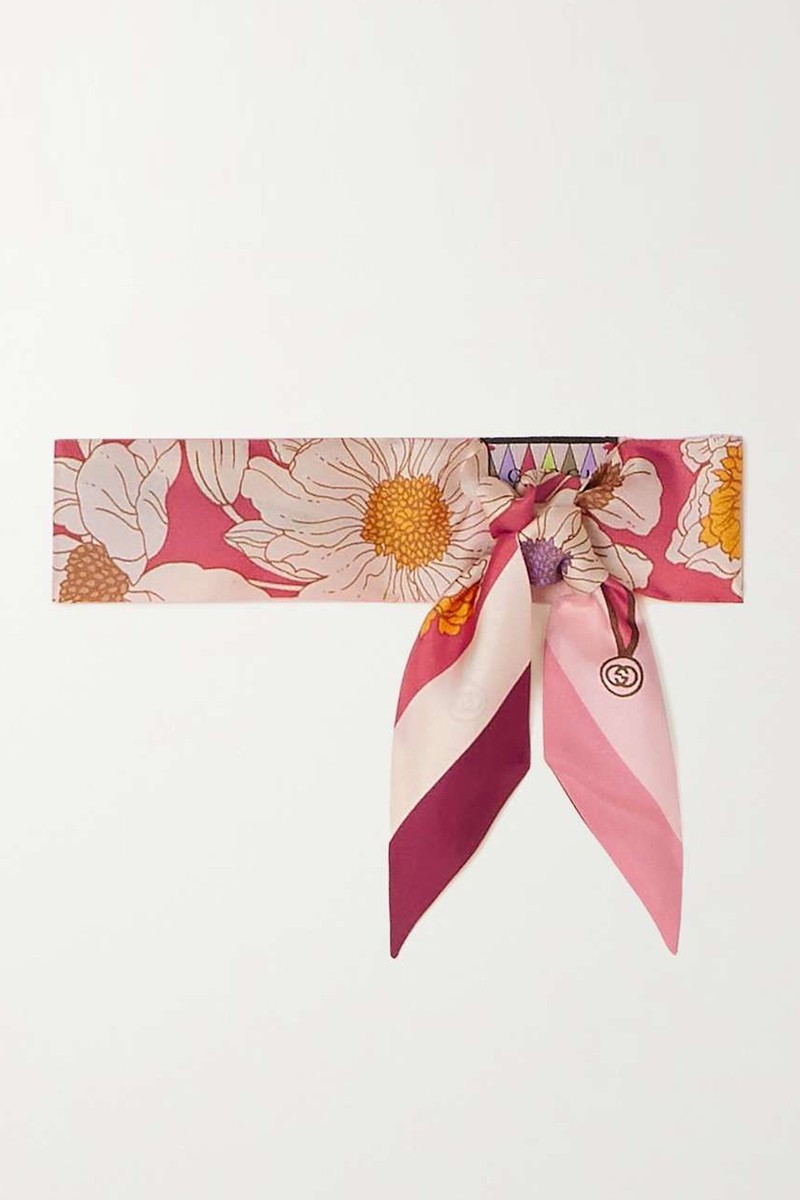 Floral-Print Silk-Twill Scarf from Gucci