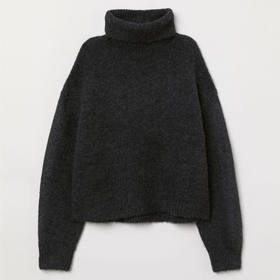 Knitted Polo Neck Jumper from H&M