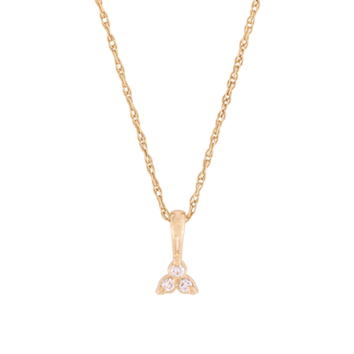 Solid Gold Victorian Lucky Clover Necklace