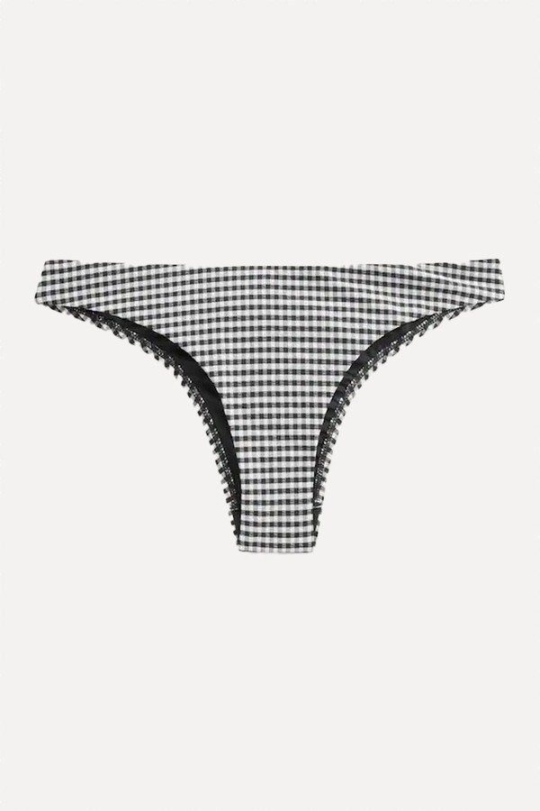 Gingham Brazilian High Leg Bikini Bottoms from Next