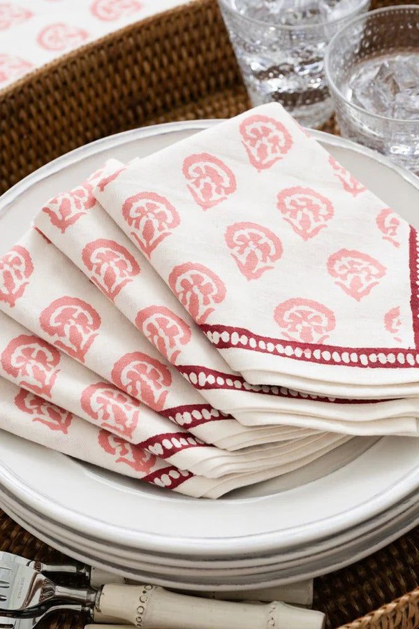Set Of 4 Pomegranate India Hicks Cloth Napkins from Glaze & Gordon