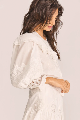 Bunnie Embroidered Lace Trimmed Blouse from LoveShackFancy