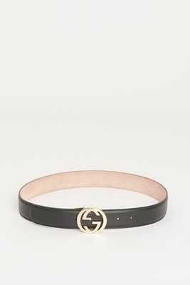 Leather Belt with Interlocking G Buckle from Gucci
