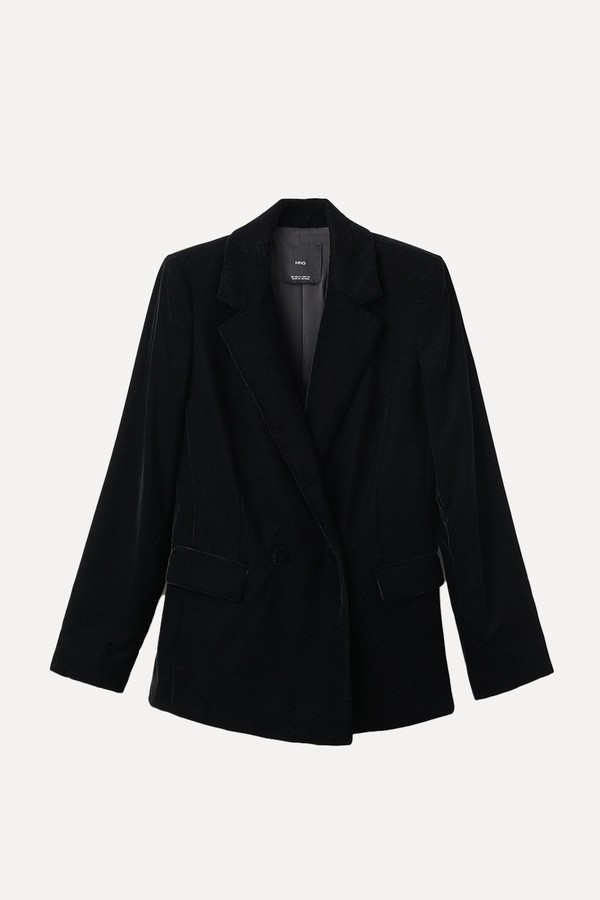 Double-Breasted Velvet Jacket from Mango