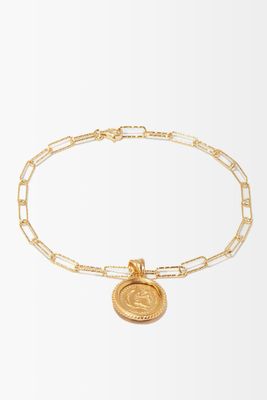 Hercules Coin Gold-Plated Anklet from Hermina Athens 