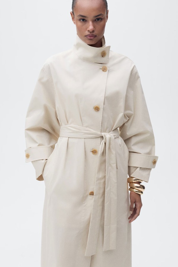 Oversized Cotton Trench Coat from Mango