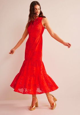 Broderie Tiered Maxi Dress