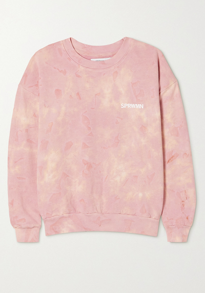 Printed Tie-Dyed Cotton-Jersey Sweatshirt from SPRWMN