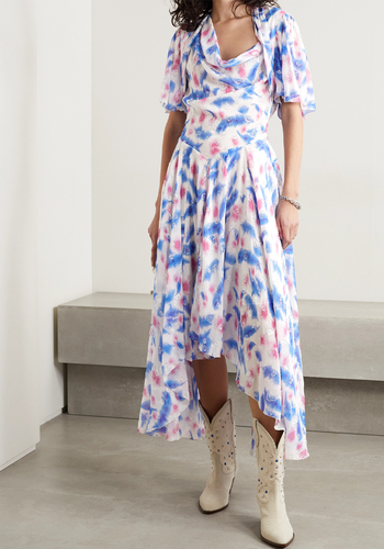 Namala Cutout Printed Fil Coupé Silk-Blend Crepon Dress from Isabel Marant