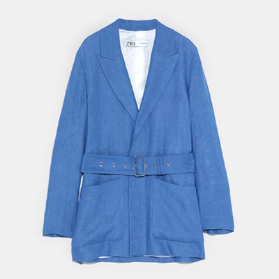 Belted Linen Blazer from Zara