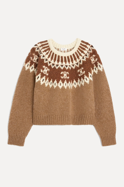 Crew Neck Sweater In Triomphe Fair Isle Wool from Celine