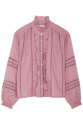 Valda Pink Ruffle-Trimmed Cotton Shirt from Isabel Marant Étoile