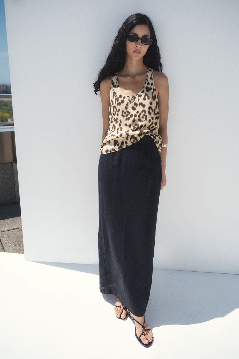 Animal-Print Fluid Top