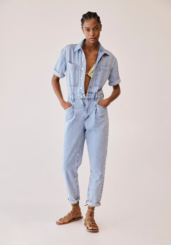 Cotton Denim Jumpsuit from Mango