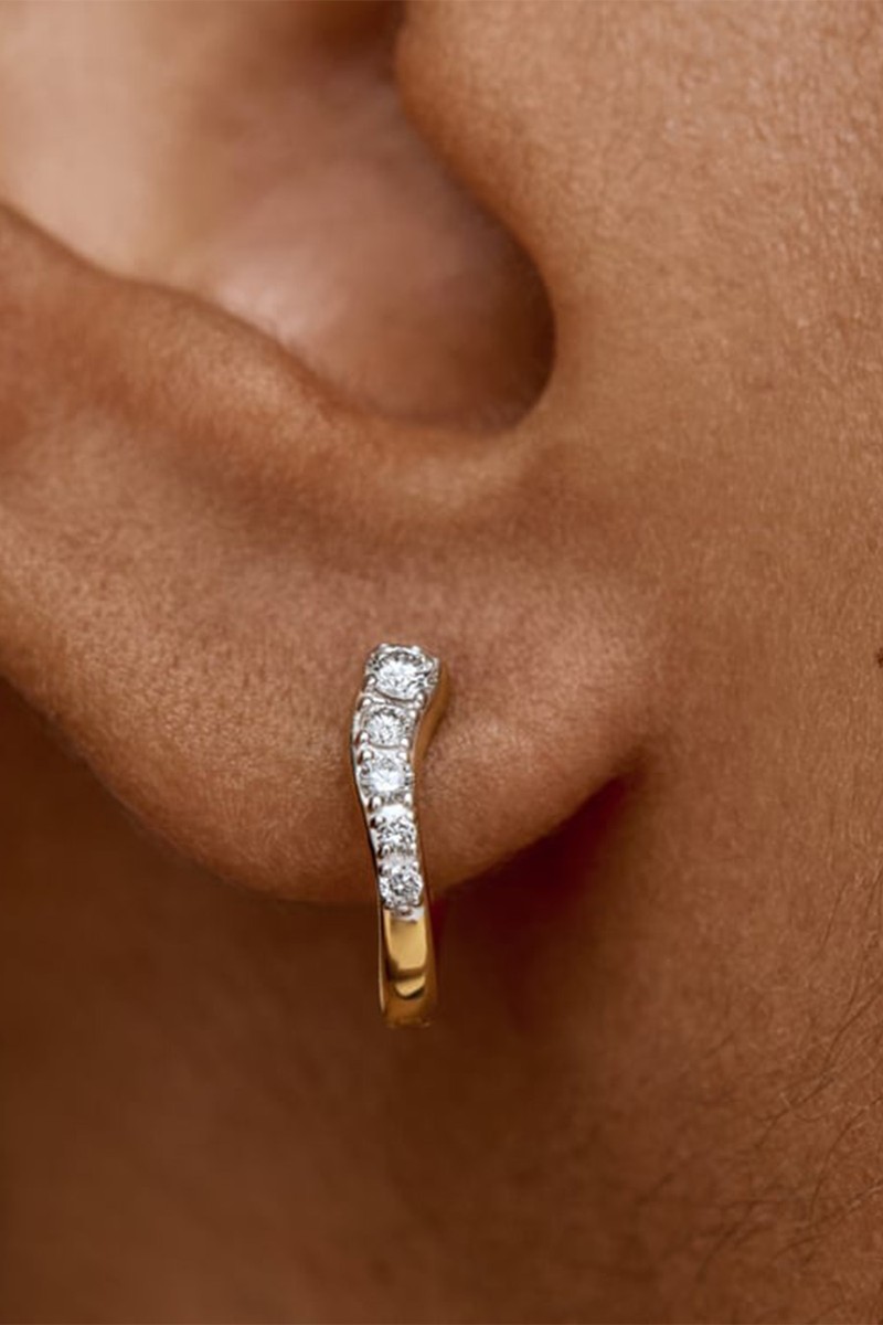 Riva Pavé Diamond Huggie Earrings from Monica Vinader