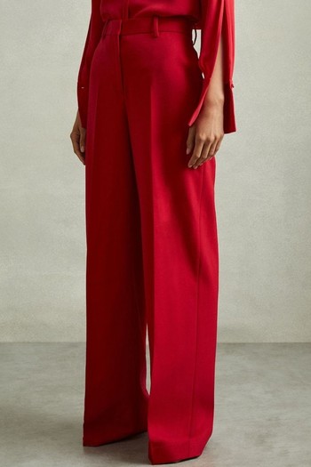 Wool Blend Wide Leg Trousers