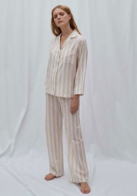 Beige Stripe Pyjama Set from Honna London