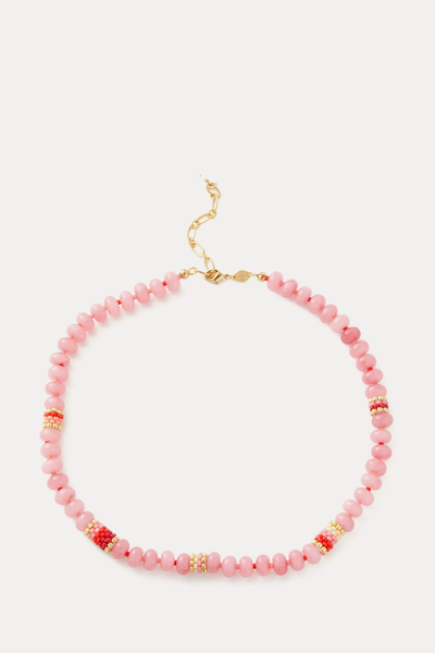 18ct Gold-Plated Barrel Bead Necklace from Anni Lu