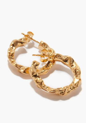 Full Moon Gold-Plated Hoop Earrings from Hermina Athens