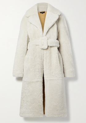 Catrin Belted Shearling Coat from Joseph