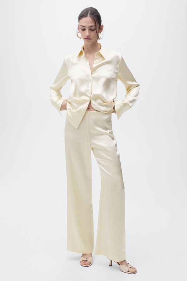 Satin Straight-Fit Trousers from Mango