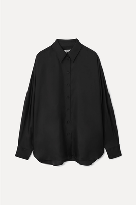 Oversized Batwing-Sleeve Silk Shirt from COS