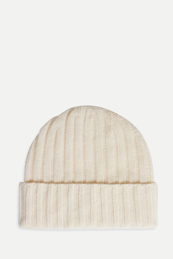 Abigail Ribbed Recycled Cashmere Beanie from Iris & Ink
