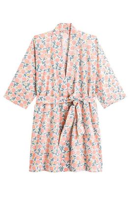Ilhavo Floral Cotton Muslin Kimono Robe with Collar & Tie from La Redoute 