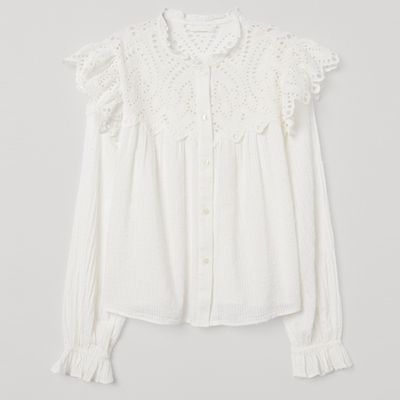 Blouse with Broderie Anglaise from H&M