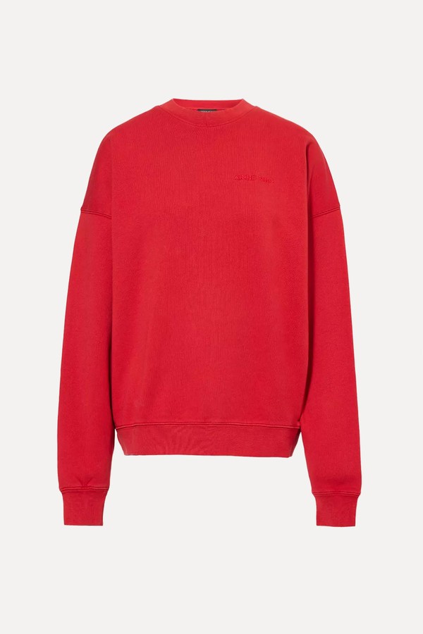 Miles Brand-Embroidery Cotton-Jersey Sweatshirt from Anine Bing