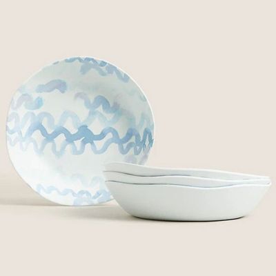 Set Of 4 Nautical Picnic Pasta Bowls from Marks & Spencer