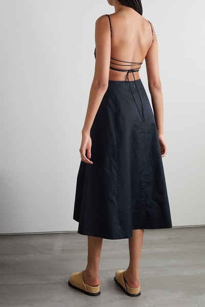 Open-Back Cotton-Poplin Midi Dress from Tibi