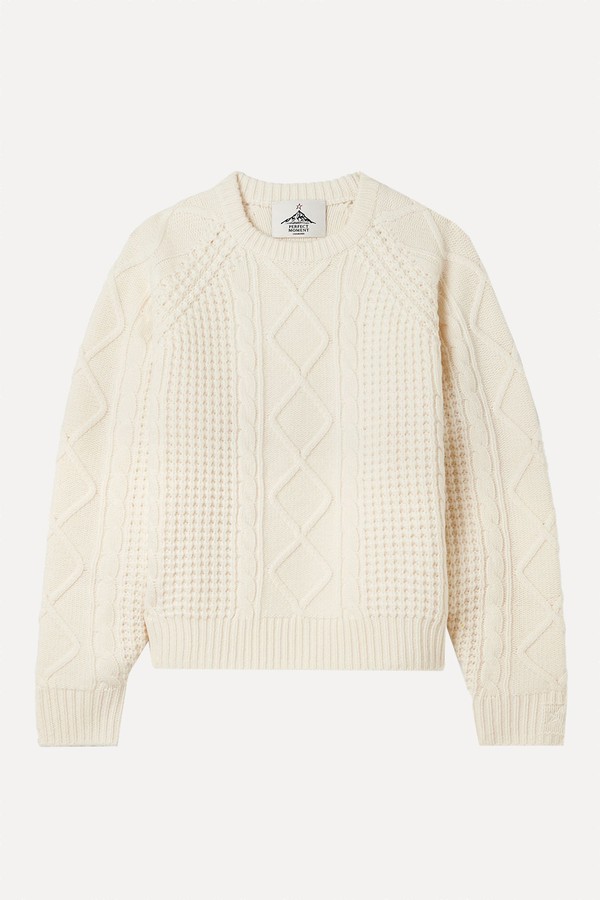 Crystal Cable-Knit Merino Wool Sweater from Perfect Moment