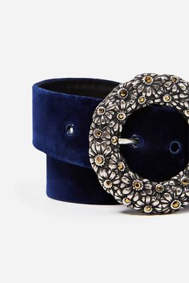 Belt With Floral Buckle