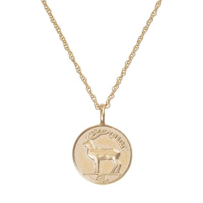 Solid Gold Worth Your Weight in Gold 1990 Stag Coin Necklace