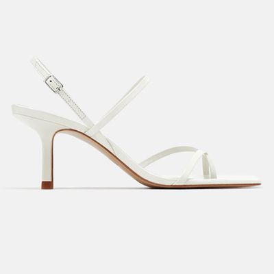 Mid-heel Strappy Leather Sandals from Zara