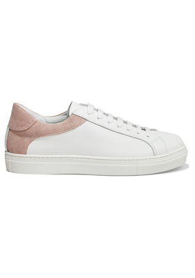 Ilana Suede-Trimmed Leather Sneakers