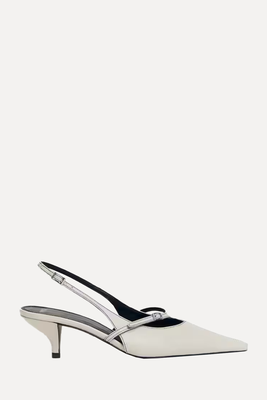 Leather Heeled Slingback Shoes With Buckles from Mango
