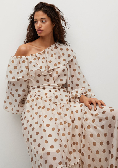 Polka-Dot Dress With Ruffles from Mango