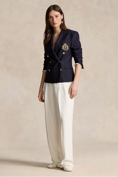 Double-Breasted Crest Blazer