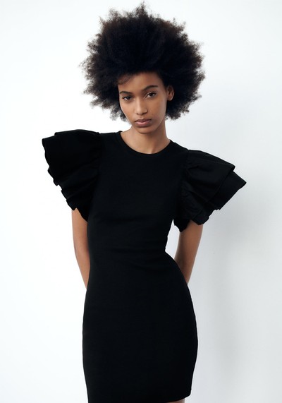 Ribbed Dress With Ruffles from Zara