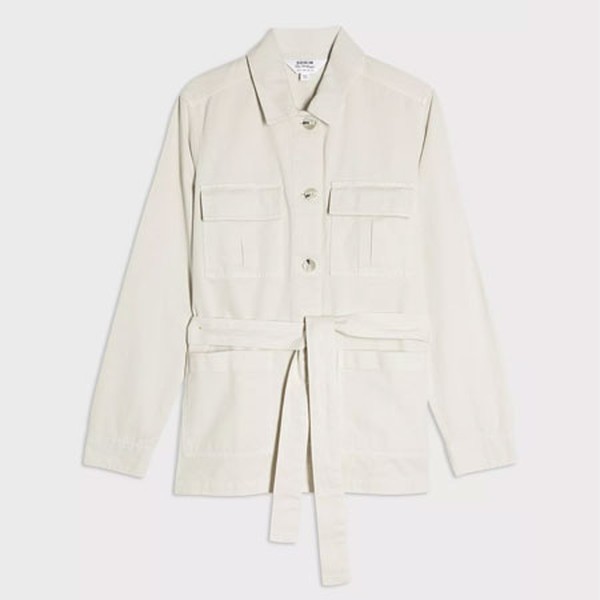 Stone Belted Jacket from Miss Selfridge
