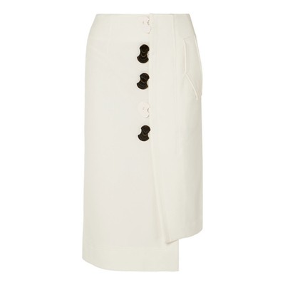 Mora Asymmetric Twill Midi Skirt from Tibi