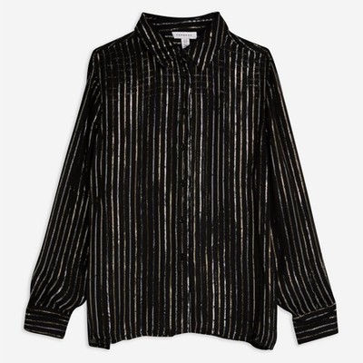 Metallic Thread Stripe Shirt