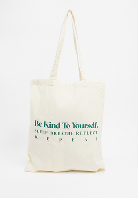 'Be Kind' Shopper Bag In Natural from Asos Design
