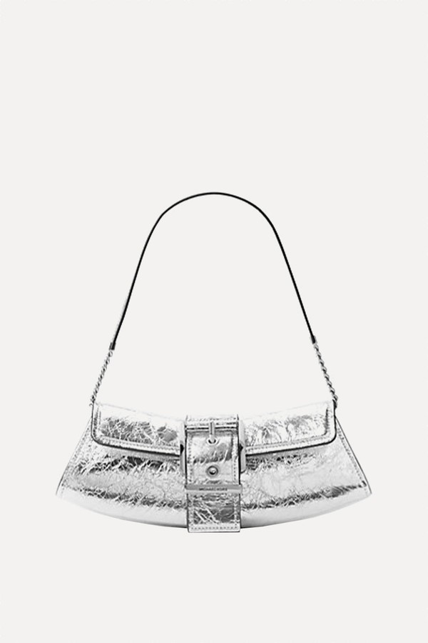Colby Small Crackled Metallic Leather Convertible Clutch from Michael Kors