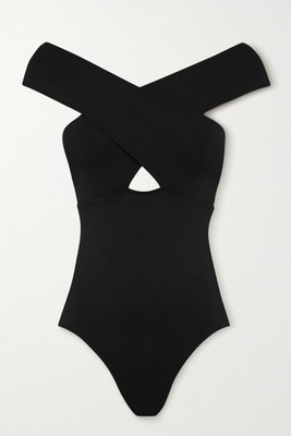 Zara Off-The-Shoulder Cutout Swimsuit from Bondi Brown